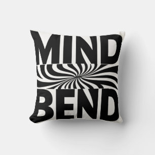 Mind Bend Optical Illusion Bold Black and White Cushion
