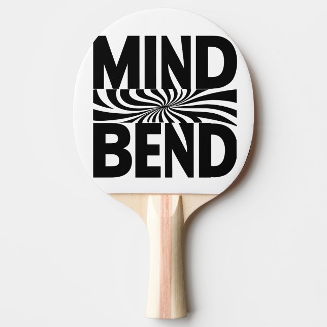 Mind Bend Optical Illusion Bold Black and White Ping Pong Paddle (Front)