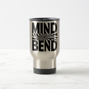 Mind Bend Optical Illusion Bold Black and White Travel Mug
