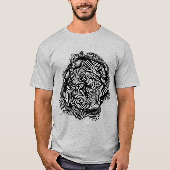 Mind-bending Optical Illusion Hypnotic Geometric  T-Shirt (Front)