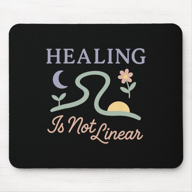 Mind Bloom Healing Is Not Linear Mental Health Pos Mouse Mat (Front)