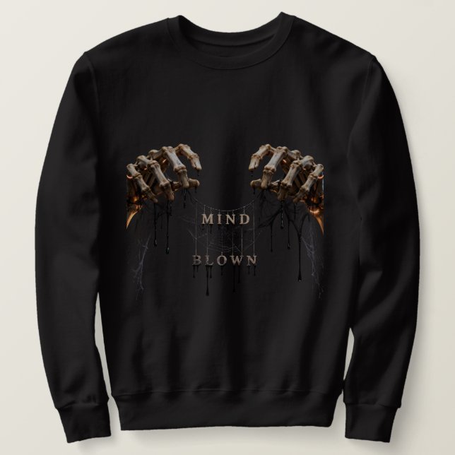 Mind Blown Skeleton Gothic Hoodie (Design Front)