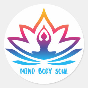 Mind Body Soul Yoga Inspired Classic Round Sticker