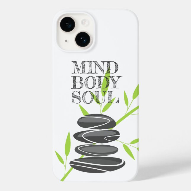 Mind body soul Zen pebble stones stack cool Case-Mate iPhone Case (Back)