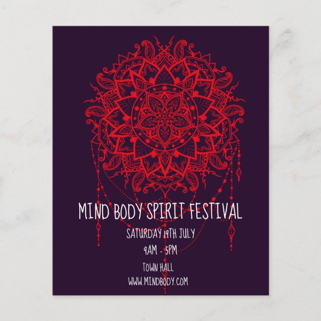 Mind Body Spirit New age mandala festival Flyer (Front)