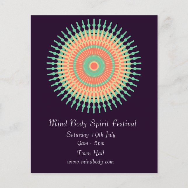 Mind Body Spirit New age mandala festival Flyer (Front)