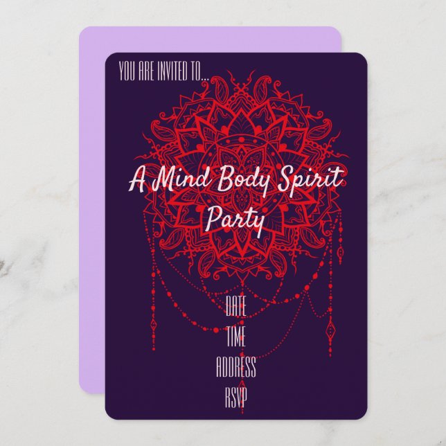 Mind Body Spirit New Age party Invitation (Front/Back)