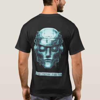 Mind Control Cyberpunk Blue Grunge Front & Back T-Shirt