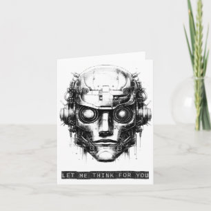 Mind Control Cyberpunk Robot Black Print Card