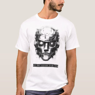 Mind Control Cyberpunk Robot Black Print Men's T-Shirt
