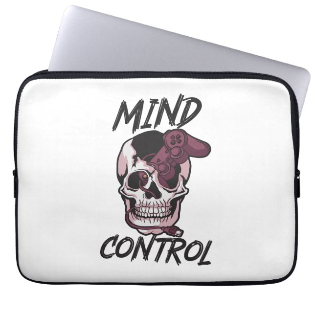 Mind control gaming design laptop sleeve (Front)