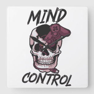 Mind control gaming design square wall clock