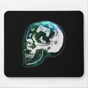 Mind Controller Skull Gaming Gamer Mens Boys Teens Mouse Mat