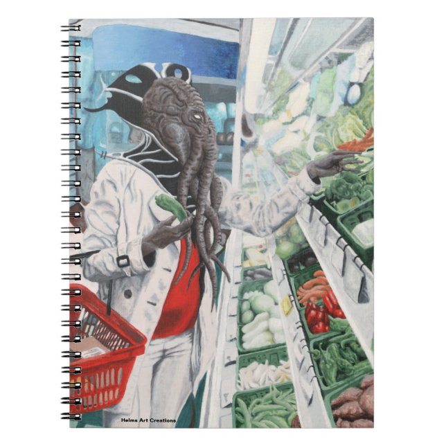 Mind Flayer Grocery Shopping Fantasy Art Notebook (Front)