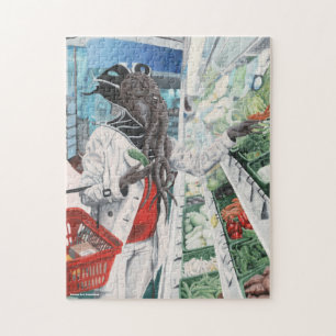 Mind Flayer Grocery Shopping Medium Jigsaw Puzzle