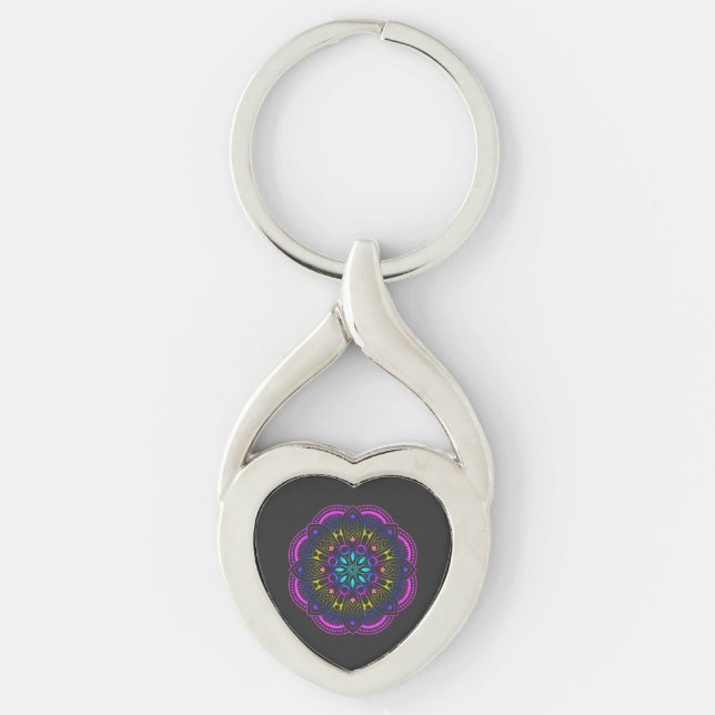 Mind fresh Mandala Design  Key Ring (Front)