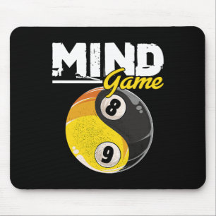 Mind Game Billiards Snooker Cue Stick Pool Billiar Mouse Mat
