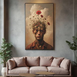 Mind Garden Surreal Portrait Poster