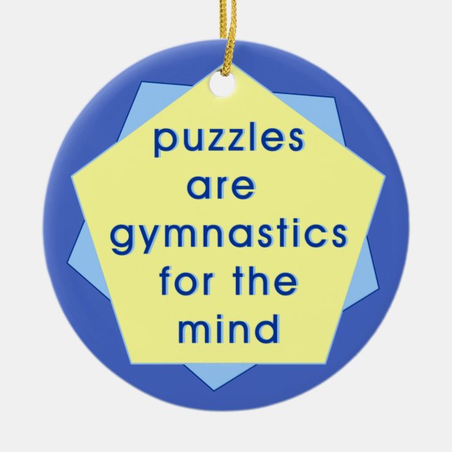 Mind Gymnastics Ceramic Tree Decoration (Front)