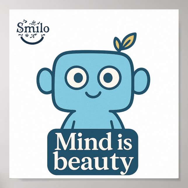 Mind is beauty quote- Inspirational Wall Art (Front)