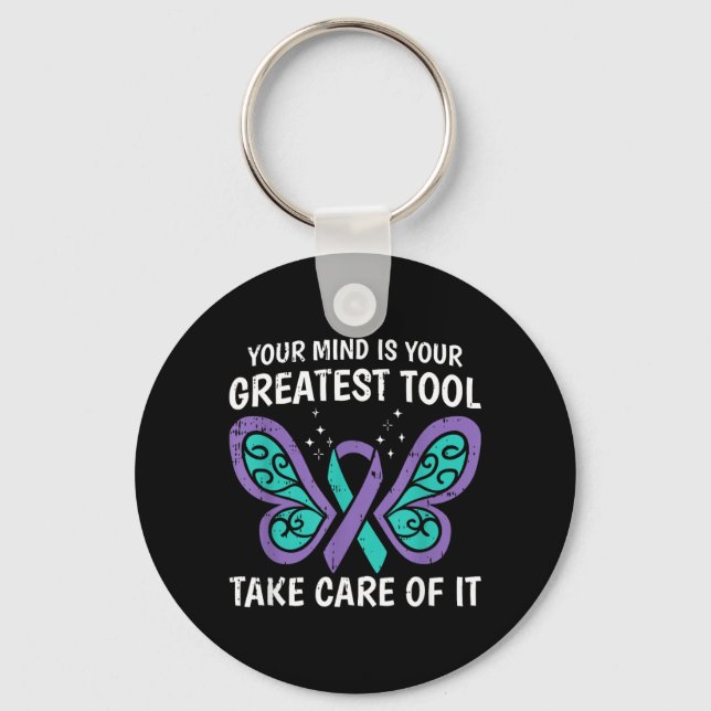 Mind Is Greatest Tool Mental Health Prevent Design Key Ring (Front)