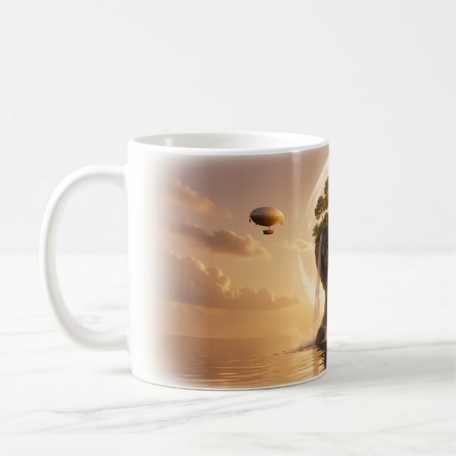 Mind Island Waterfall Cosy House Airship Mug (Left)