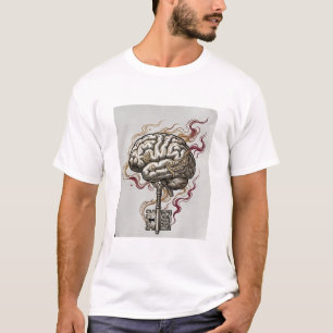 Mind Key Brain Vintage T-Shirt Design