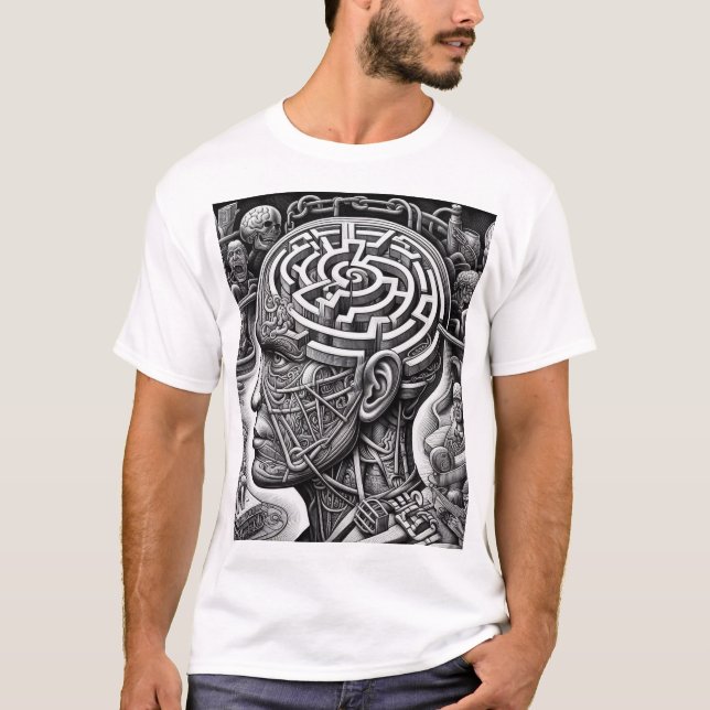 Mind Maze: Unveiling Totalitarian Control T-Shirt (Front)