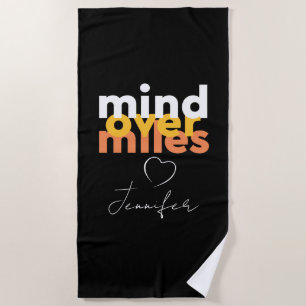Mind Motivation With Yellow on Black Typography Beach Towel