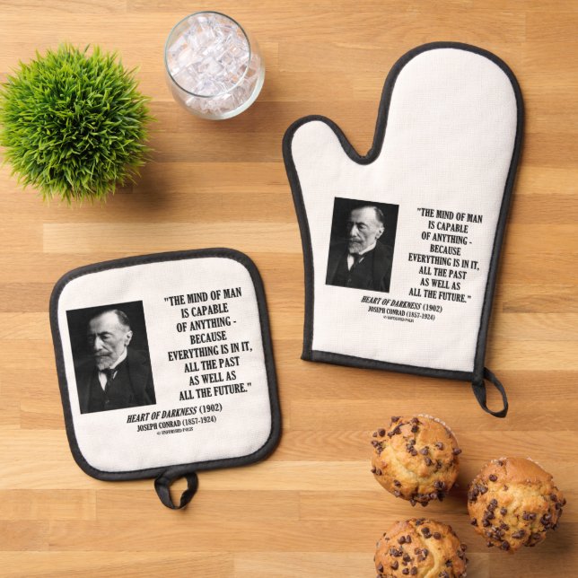 Mind Of Man Capable Of Anything Everything In It Oven Mitt & Pot Holder Set (Top Down)