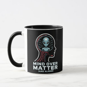 Mind Over Matter Alien Head Binary Circuit Art Mug
