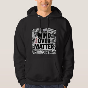 Mind Over Matter Brutalist Newspaper Graphic Hoodi Hoodie