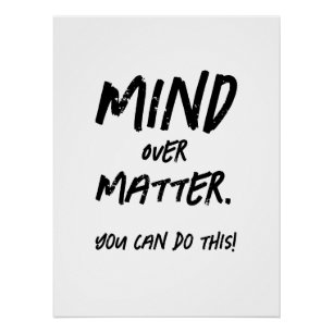 Mind Over Matter Motivational Workout Fitness Poster
