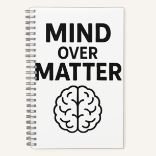 Mind Over Matter – T-shirt à Texte Noir et Design Notebook