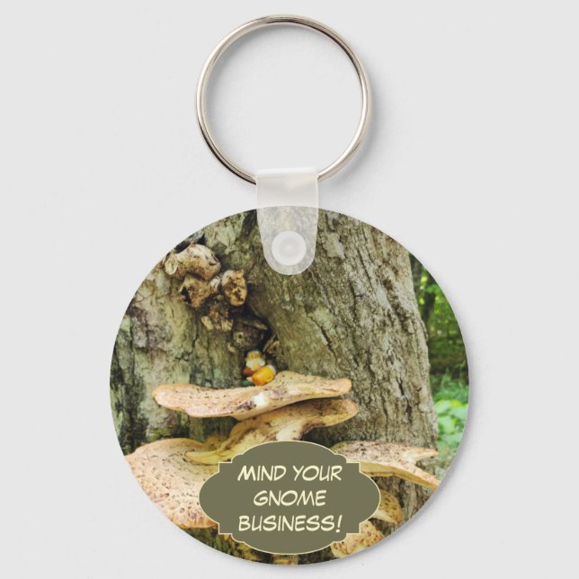 Mind Your Gnome Business Key Ring (Front)