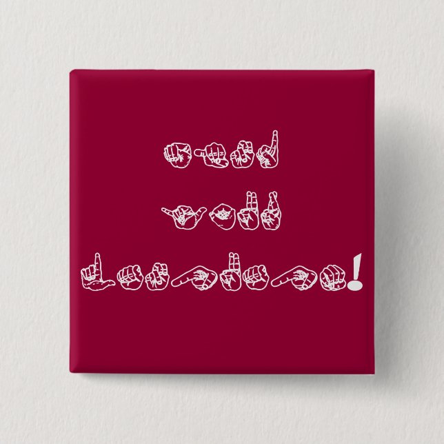 Mind your language! 15 cm square badge (Front)