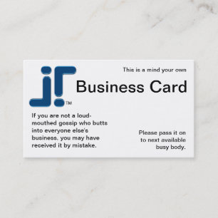 Mind Your Own Business Card