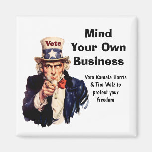 Mind Your Own Business Harris Walz 2024 Magnet