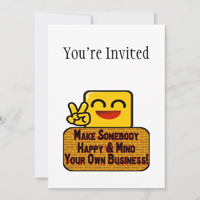 Mind Your Own Business Invitation (Front)