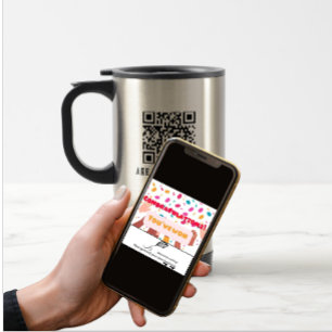 Mind Your Own Business Travel Mug Funny QR Code