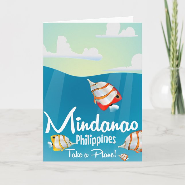 Mindanao, philippines cartoon travel poster holiday card (Front)
