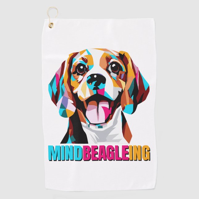 Mindbeagleing Beagle Dog Golf Towel (Front)