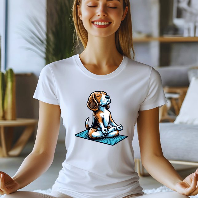 Mindful Beagle Yoga Design T-Shirt (Creator Uploaded)