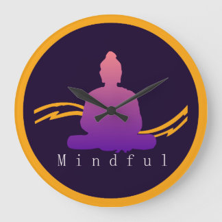 "Mindful" Beautiful Buddha Wall Clock. Large Clock