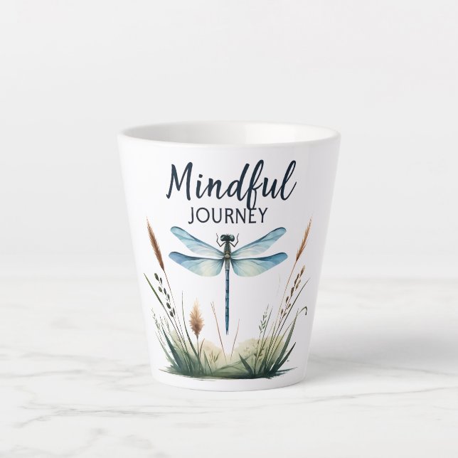 Mindful Journey - Dragonfly Nature Latte Mug (Front)