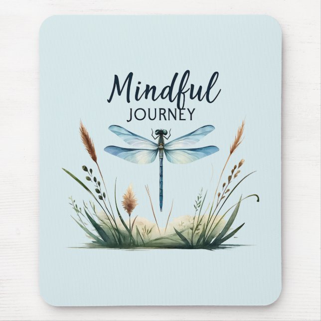 Mindful Journey - Dragonfly Nature Mouse Mat (Front)