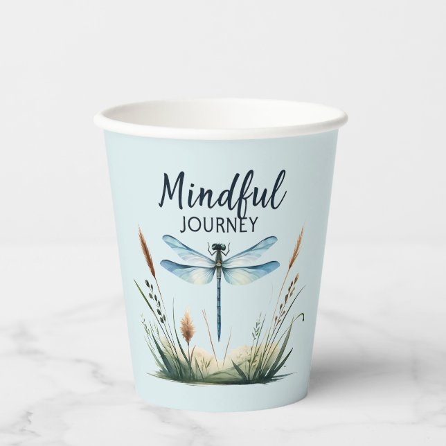 Mindful Journey - Dragonfly Nature Paper Cups (Front)