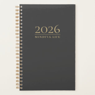 Mindful Life Custom Initials    2026 Minimalist Planner