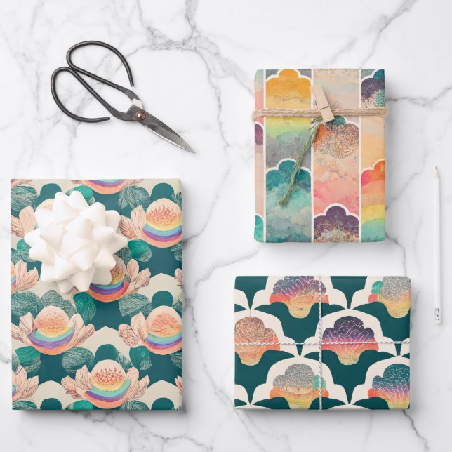 Mindful Moments Mental Health Wrapping Paper (Front)