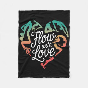 Mindful Movement Flow With Love Yoga Heart Energy Fleece Blanket